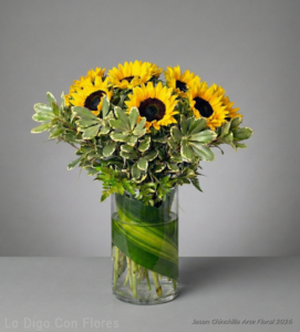 Girasoles en florero