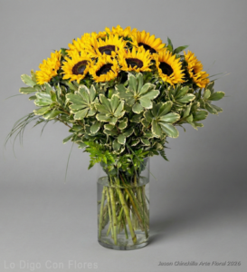 Girasoles en florero