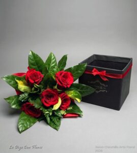 Ramo de rosas en caja