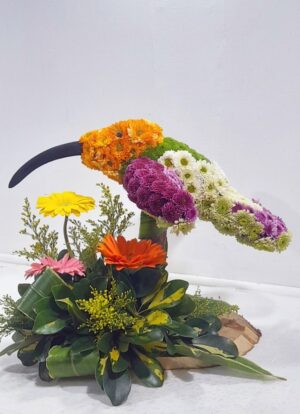 colibri con flores