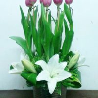 arreglo de tulipanes