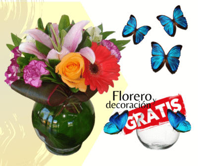 Flores y mariposas