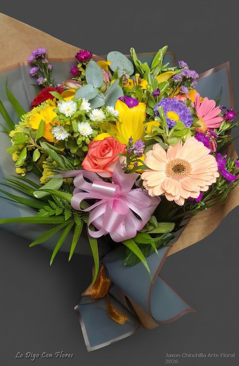 ramo de flores variadas alegre