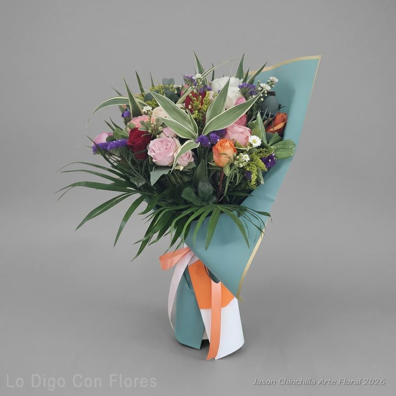 ramo de rosas de colores