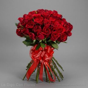 rosas rojas en ramo servicio express