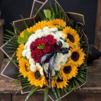 rosas y girasoles en ramo san jose costa rica