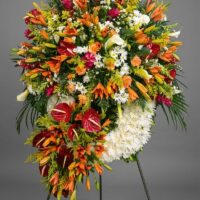 Corona funebre con tributo