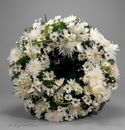 Corona funebre blanca