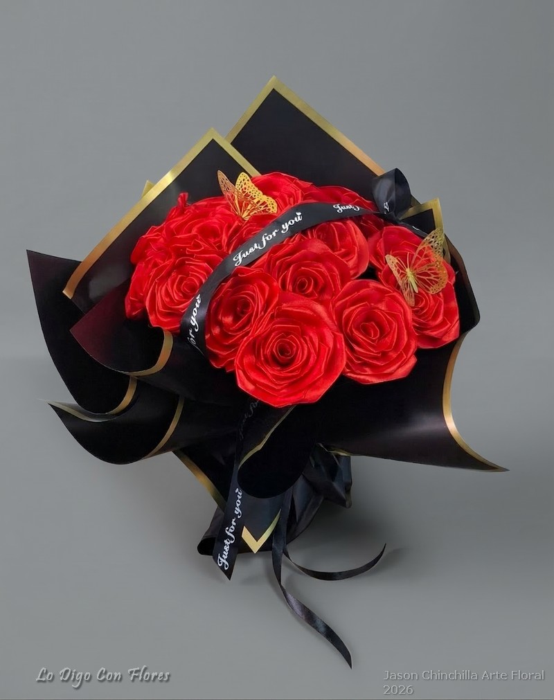 Rosas eternas en ramo para entregar