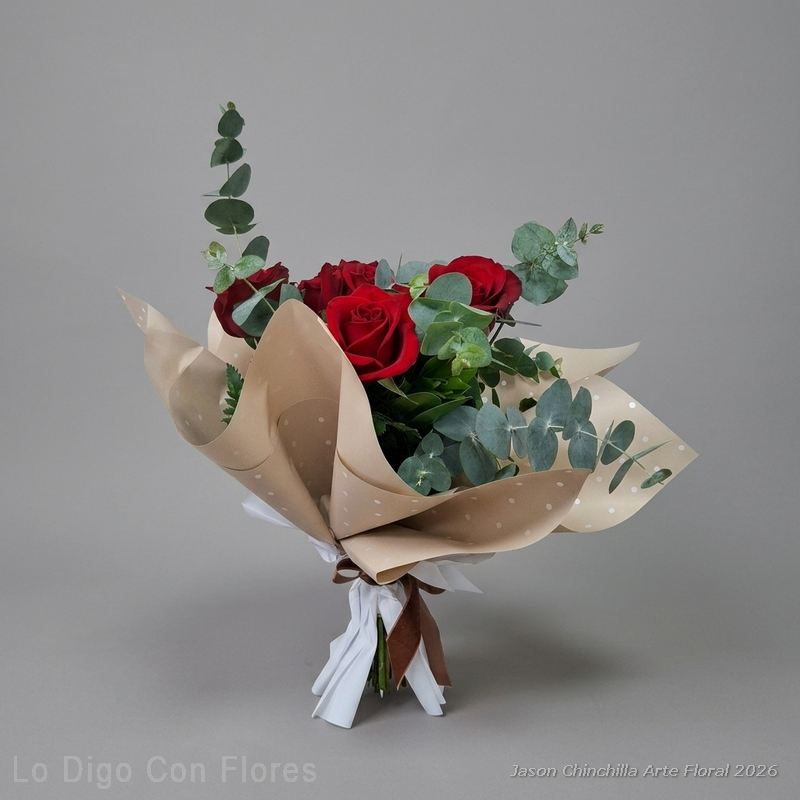 Ramo de rosas papel coreano moderno