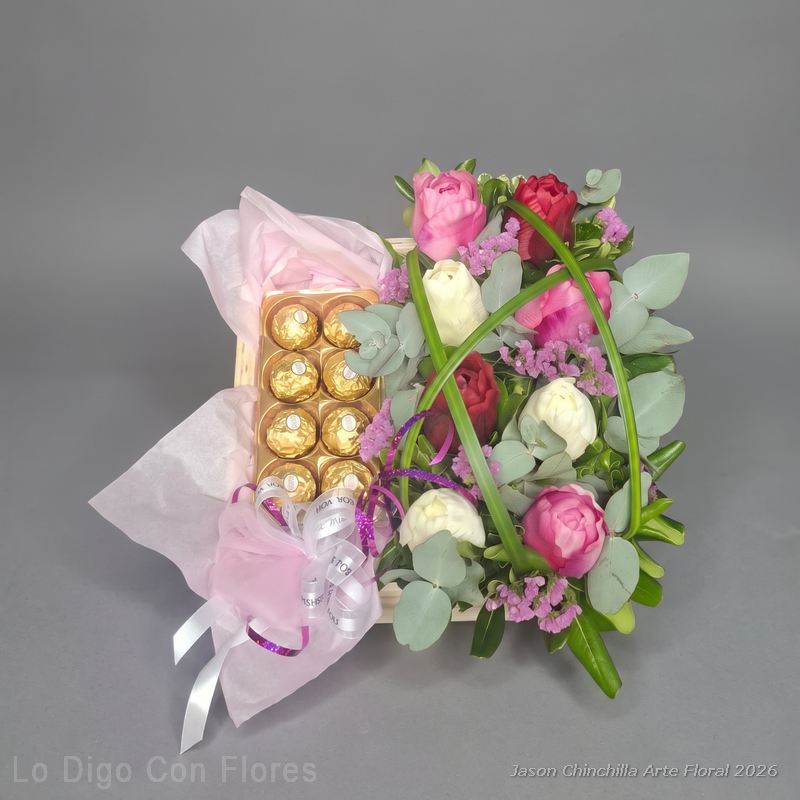 caja de tulipanes para entrega a domicilio